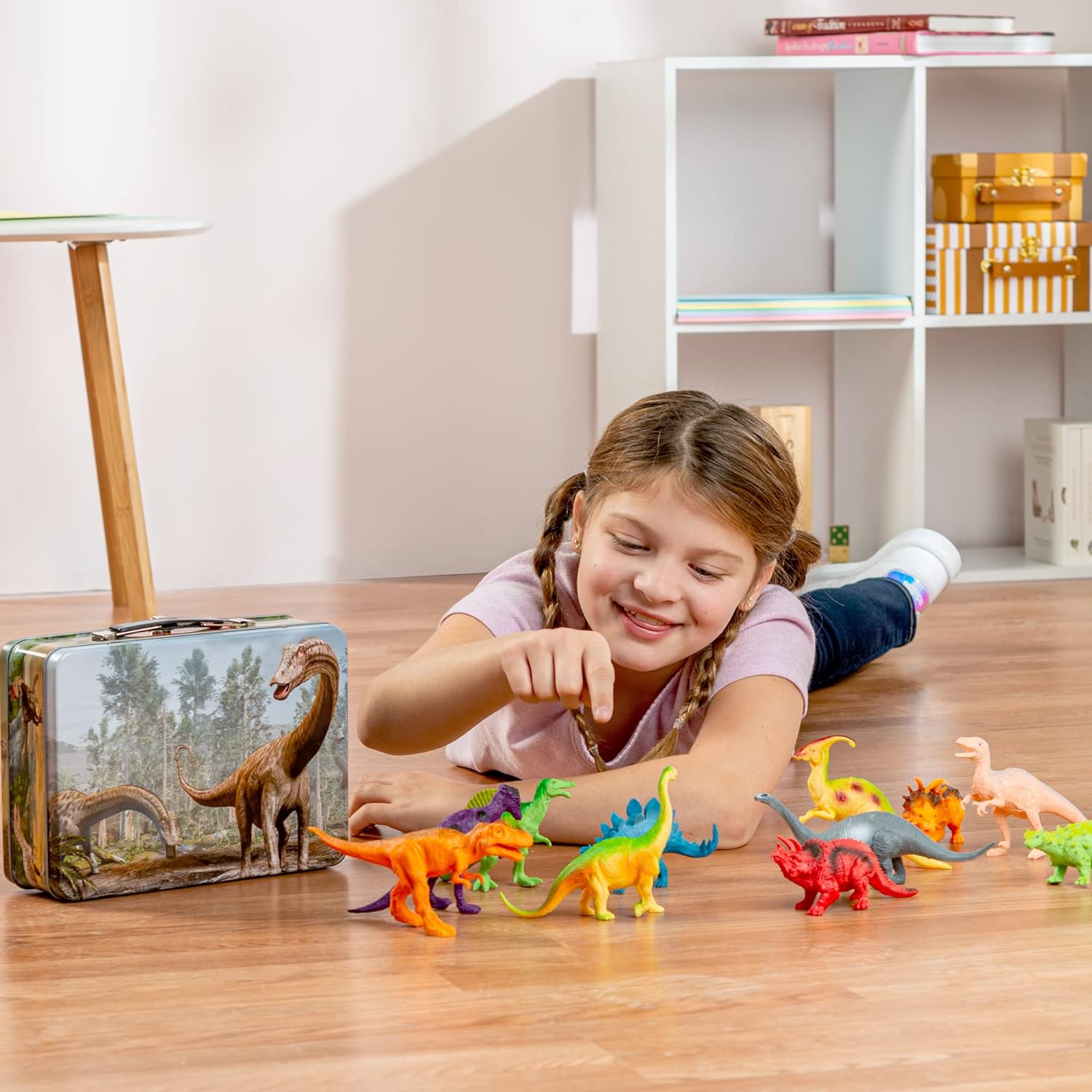 PLAYBEA Dinosaur Toys - 12 7-Inch Realistic Dinosaurs Figures with Storage Box |Dino Toys for Kids 3-5 5-7 | Toddler Boy Toys
