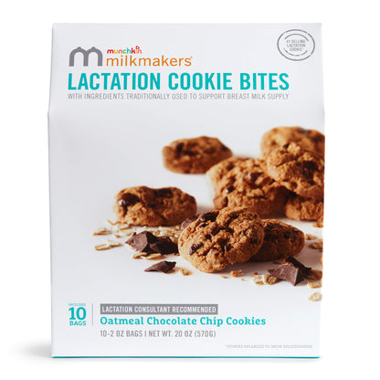 Munchkin® Milkmakers® Lactation Cookie Bites, Oatmeal Chocolate Chip, 10 Ct