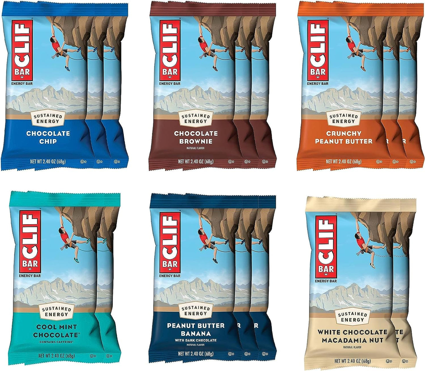 CLIF BAR - Energy Bars - Variety Pack - Made with Organic Oats - Non-GMO - Plant Based - Amazon Exclusive - 2.4 oz. (16 Count)