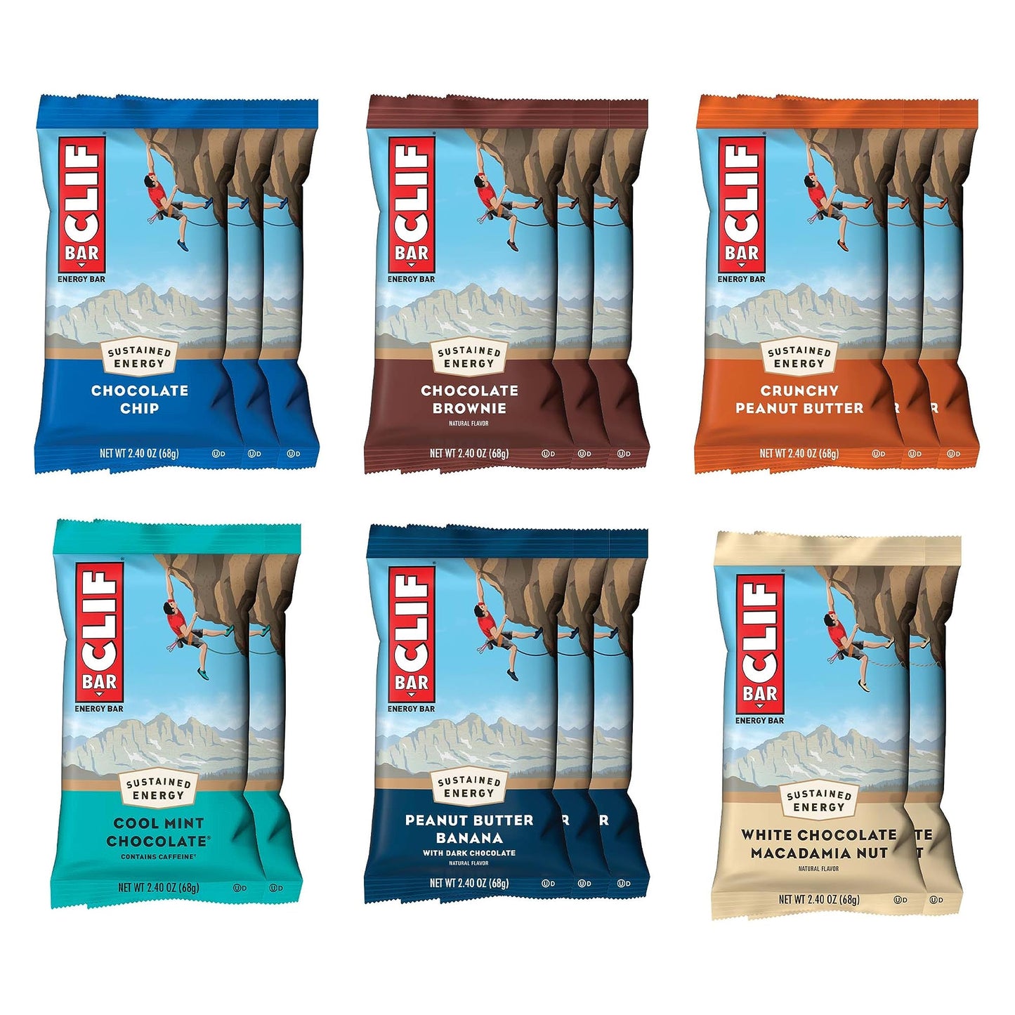 CLIF BAR - Energy Bars - Variety Pack - Made with Organic Oats - Non-GMO - Plant Based - Amazon Exclusive - 2.4 oz. (16 Count)