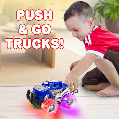 Light Up Monster Trucks for Boys and Girls, Toy Truck Set, Monster Trucks for Boys 3 4 5 6 7 8 Years Old, Toddler Monster Truck Toys, Light Up Trucks