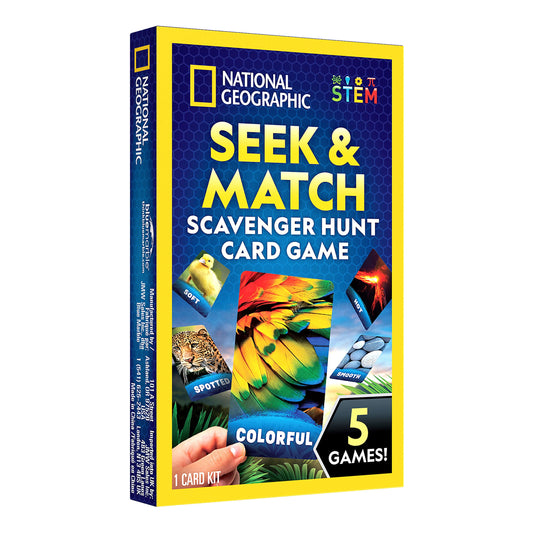 NATIONAL GEOGRAPHIC Scavenger Hunt for Kids Card Game - Seek & Match Objects from 40 Jumbo-Sized Cards, Camping Games, Activities for Toddlers, Car Game, Kids Outdoor Activities, Stocking Stuffers