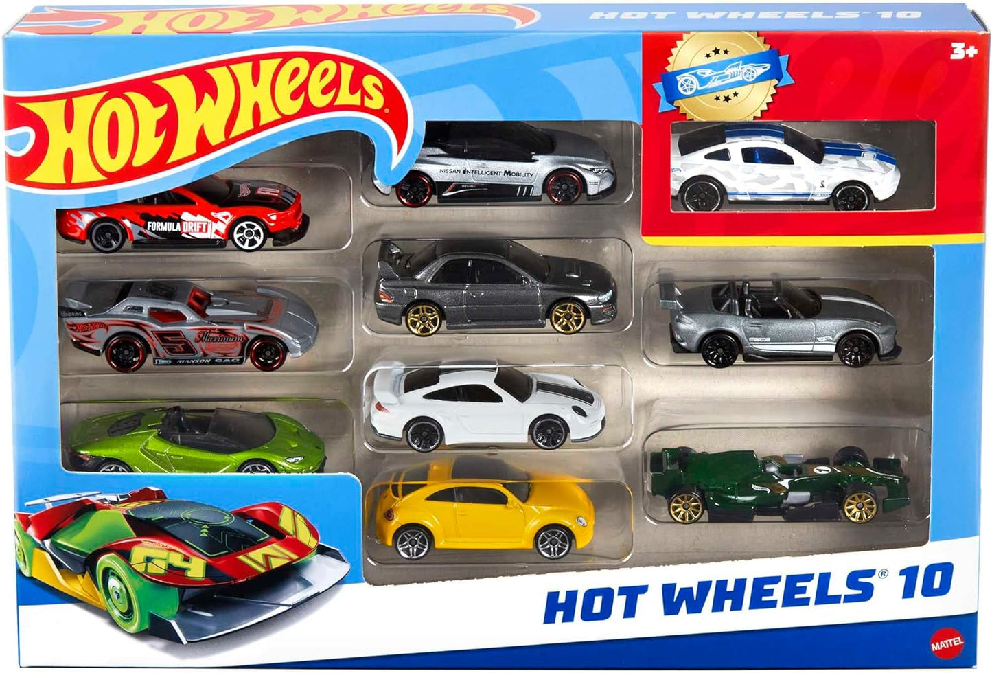 Hot Wheels Set of 10 1:64 Scale Toy Trucks and Cars for Kids and Collectors, Styles May Vary (Amazon Exclusive)