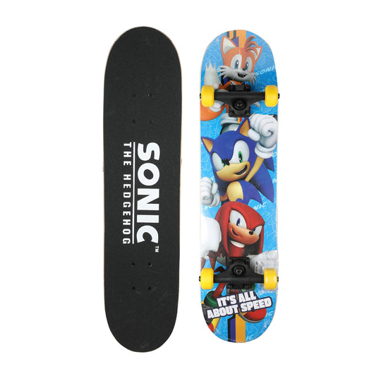 Sonic The Hedgehog Character Skateboards - Cruiser Skateboard with ABEC 5 Bearings, Durable Deck, Smooth Wheels (Choose from Sonic, Knuckles, Tails or Sonic & Friends)