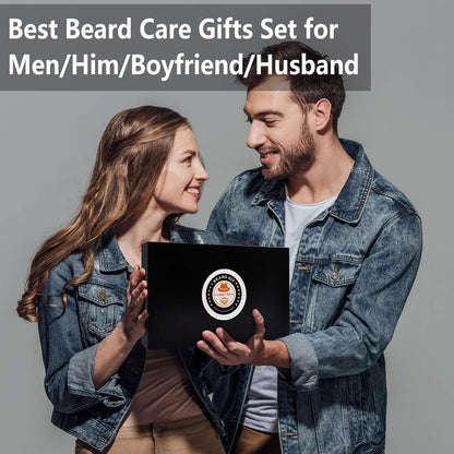 Upgraded Beard Grooming Kit w/Beard Conditioner,Beard Oil,Beard Balm,Beard Brush,Beard Shampoo/Wash,Beard Comb,Beard Scissors,Storage Bag,Beard E-Book,Beard Care Gifts for Men Him