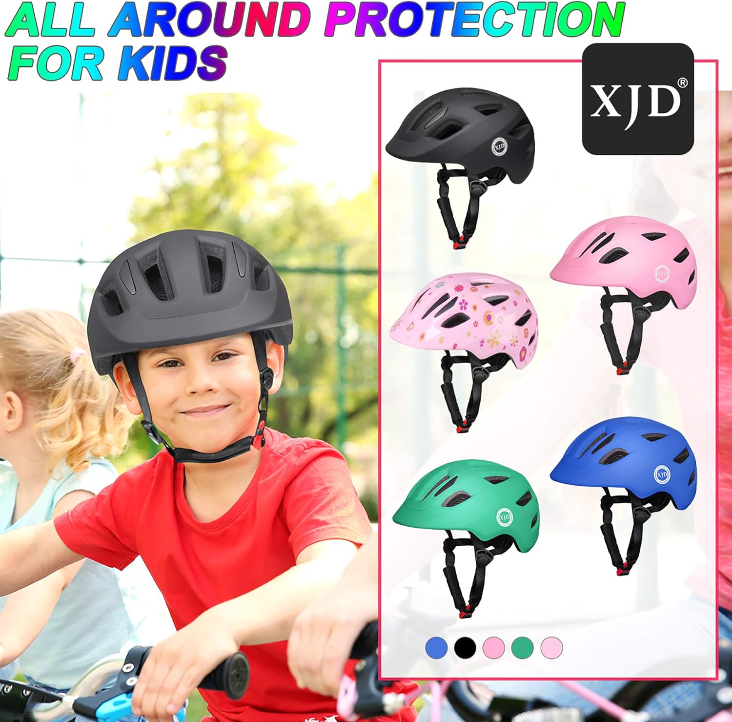 XJD Toddler Helmet Kids Bike Helmet Baby Multi-Sport Adjustable Skateboard Helmet for Kids Boys Girls Infant Helmet Lightweight for Age 1 and Older