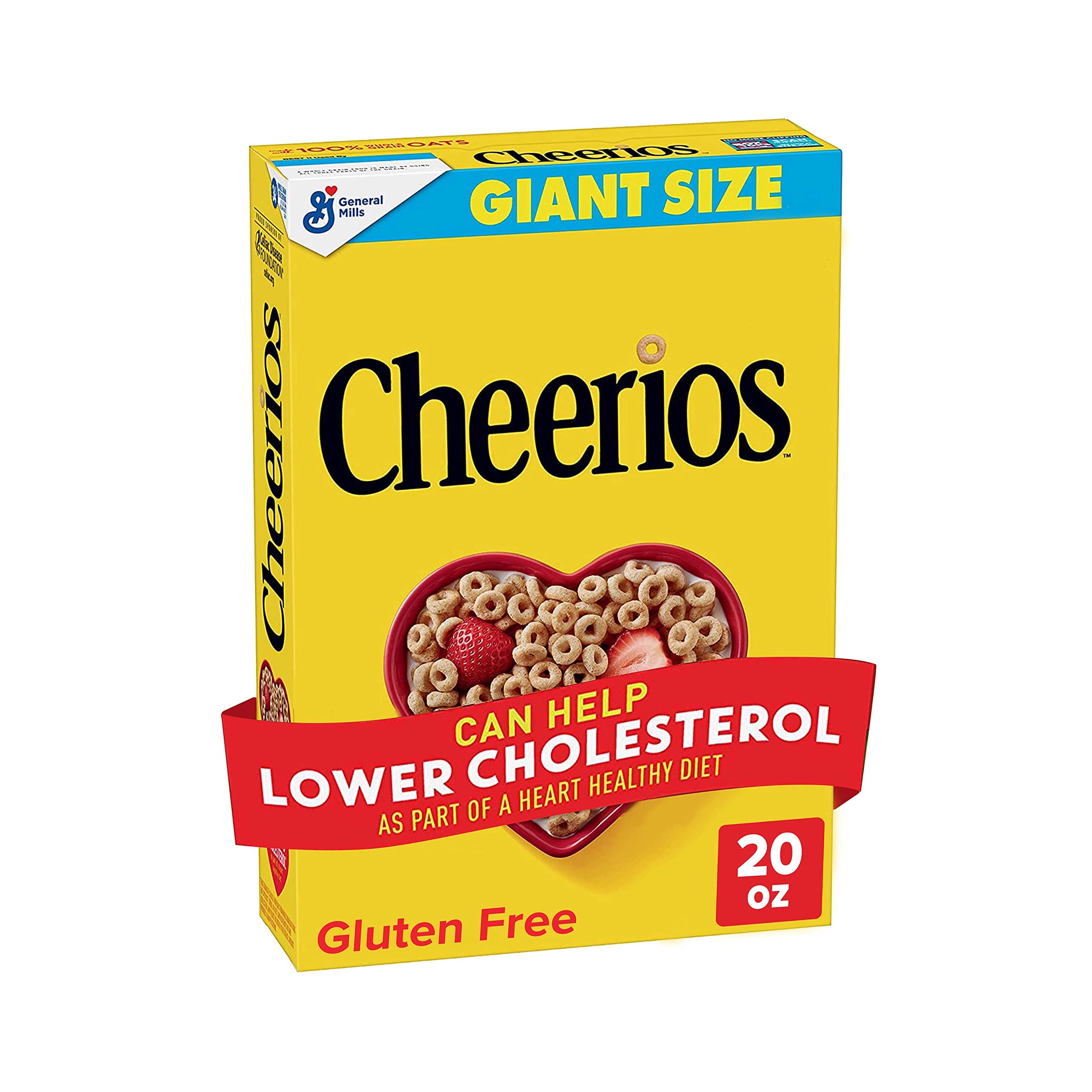 Cheerios Heart Healthy Cereal, Gluten Free Cereal with Whole Grain Oats, Giant Size, 20 OZ