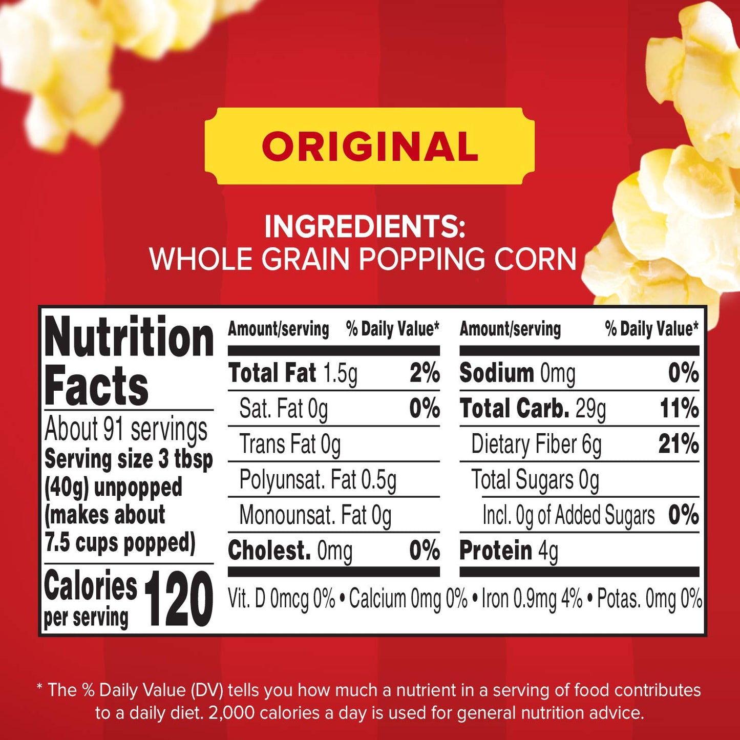 Orville Redenbacher's Original Gourmet Popping Corn Kernels, 8 lb.