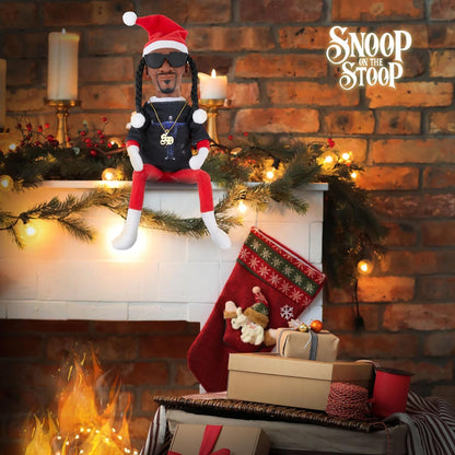 Snoop Dogg Snoop on a Stoop 2023 Christmas Elf Doll, 12” Small Plush Toys Shelf Decor, Includes Elf Toy, Extra Tshirt, Sunglasses and Necklace, Christman Gifts for Men & Women.