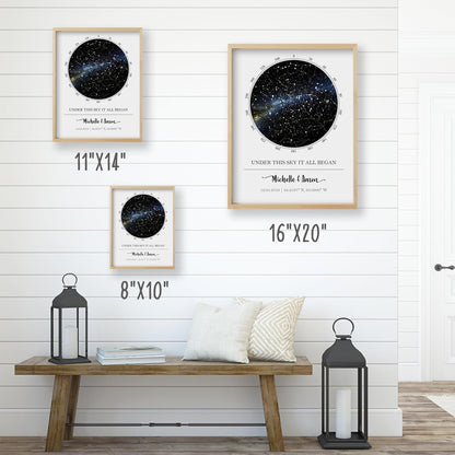 Custom Star Map - Personalized Star Map (Multiple Sizes - Unframed Star Prints, Star Constellation Map Wall Art, Great Gift - Special Occasion, Engagement Gift, Wedding Gift, Anniversary Gift)