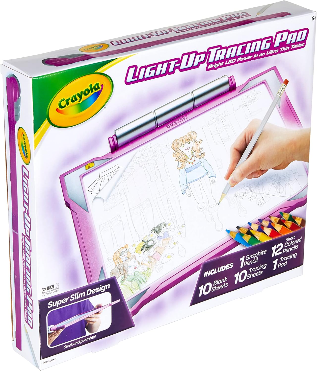 Crayola Light Up Tracing Pad - Pink, Drawing Pads for Kids, Kids Toys, Holiday & Birthday Gifts for Girls and Boys, Ages 6+ [Amazon Exclusive]