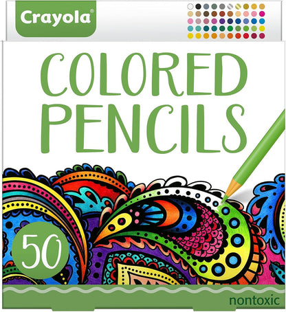 Crayola Colored Pencils For Adults (50 Count), Colored Pencil Set, Pair With Adult Coloring Books, Art Supplies, Holiday Gifts [Amazon Exclusive]