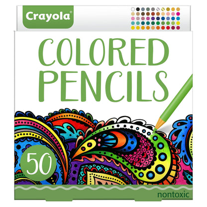 Crayola Colored Pencils For Adults (50 Count), Colored Pencil Set, Pair With Adult Coloring Books, Art Supplies, Holiday Gifts [Amazon Exclusive]