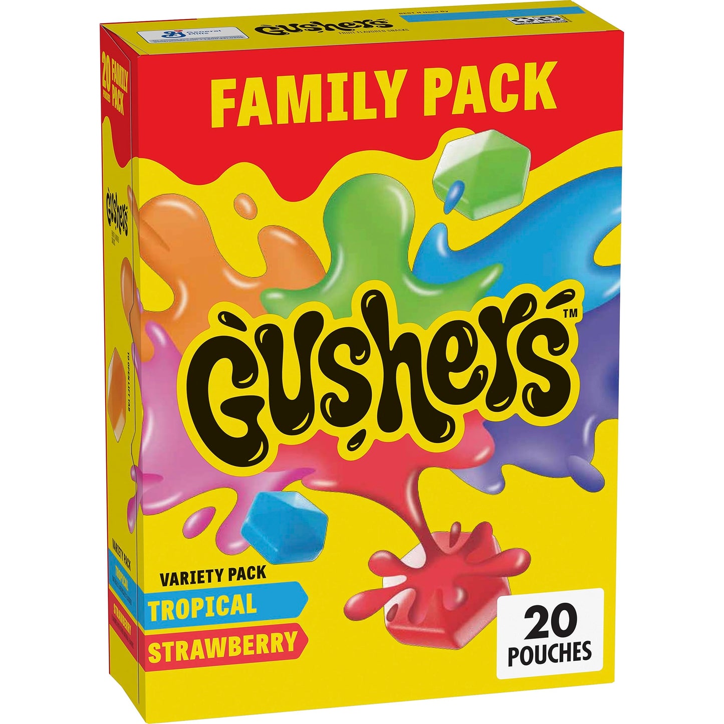 Gushers Fruit Flavored Snacks, Variety Pack, Strawberry and Tropical, 20 ct