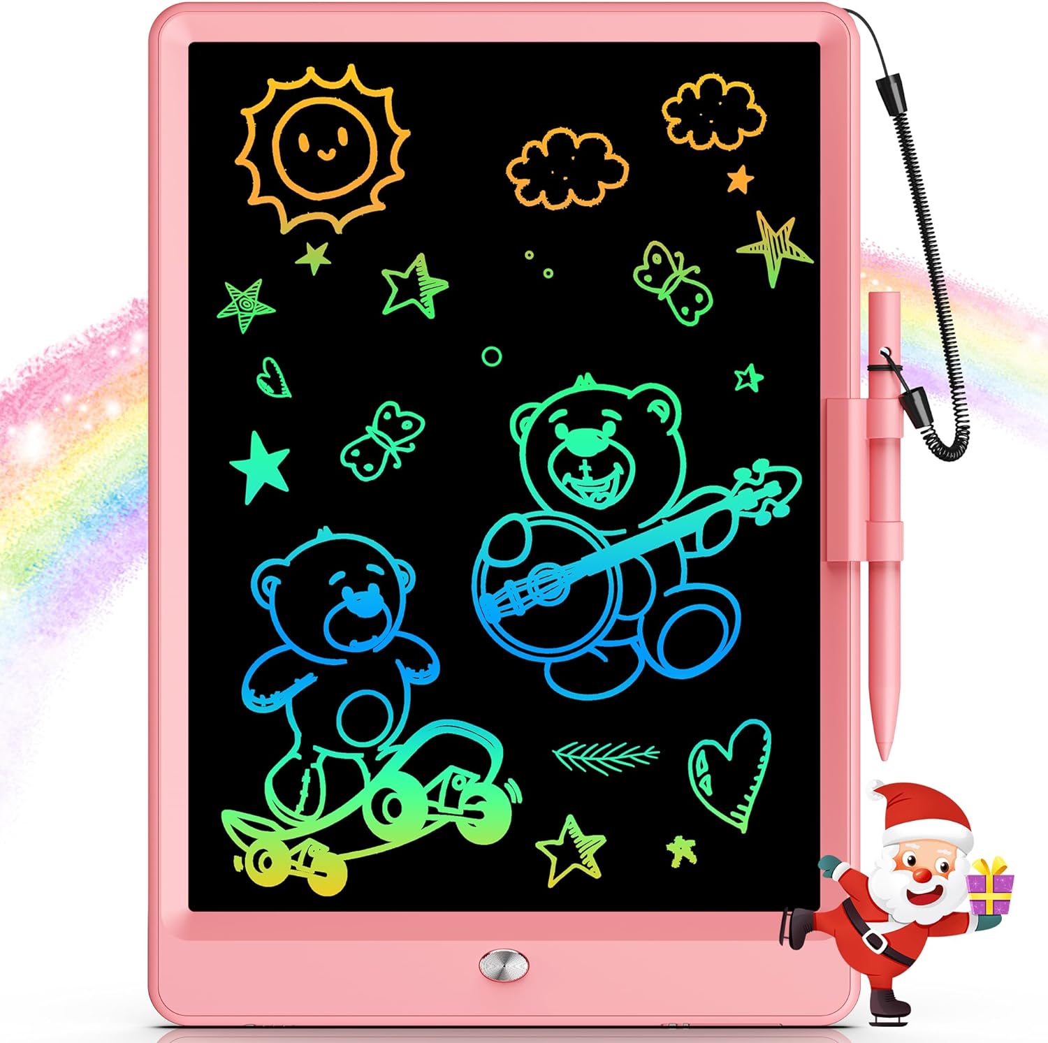 Bravokids Toys for 3-6 Years Old Girls Boys, LCD Writing Tablet 10 Inch Doodle Board, Electronic Drawing Tablet Drawing Pads, Educational Birthday Gift for 3 4 5 6 7 8 Years Old Kids Toddler (Pink)