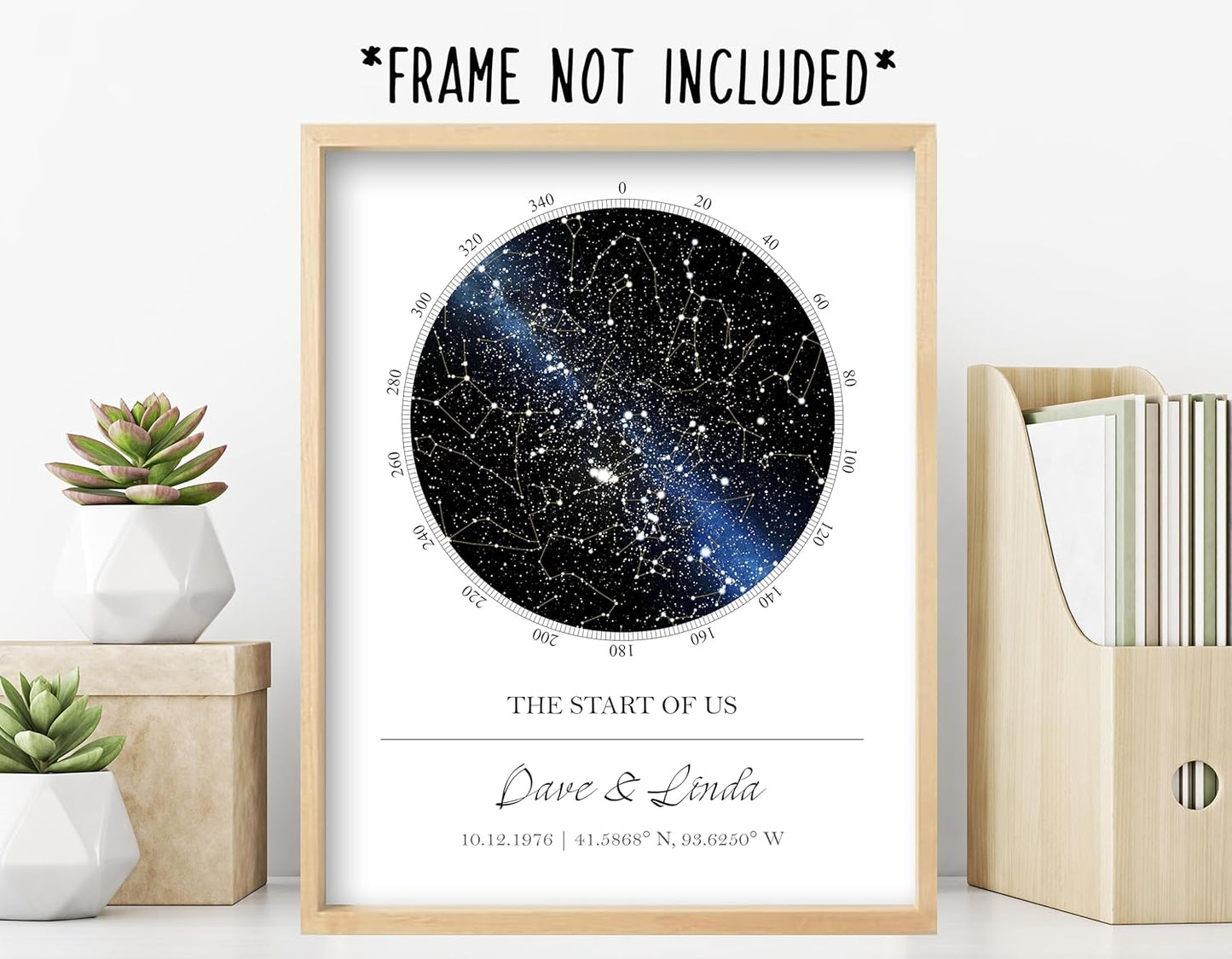 Custom Star Map - Personalized Star Map (Multiple Sizes - Unframed Star Prints, Star Constellation Map Wall Art, Great Gift - Special Occasion, Engagement Gift, Wedding Gift, Anniversary Gift)