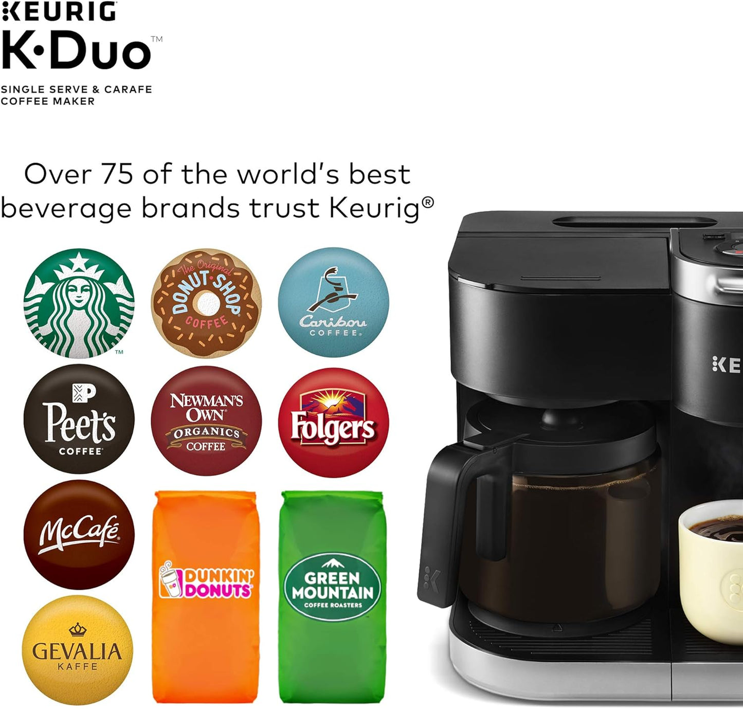 Keurig K-Duo Single Serve K-Cup Pod & Carafe Coffee Maker, Black