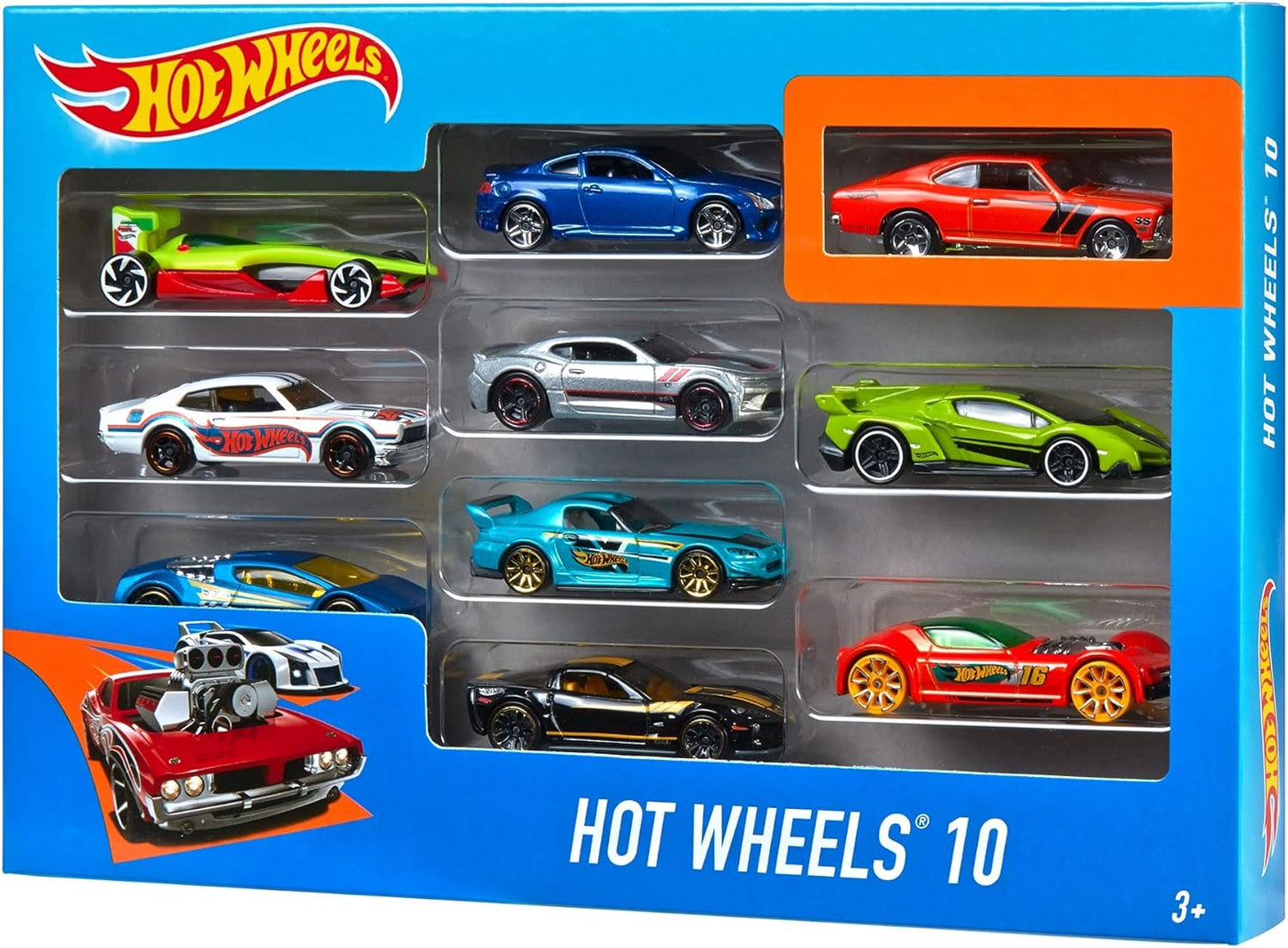 Hot Wheels Set of 10 1:64 Scale Toy Trucks and Cars for Kids and Collectors, Styles May Vary (Amazon Exclusive)