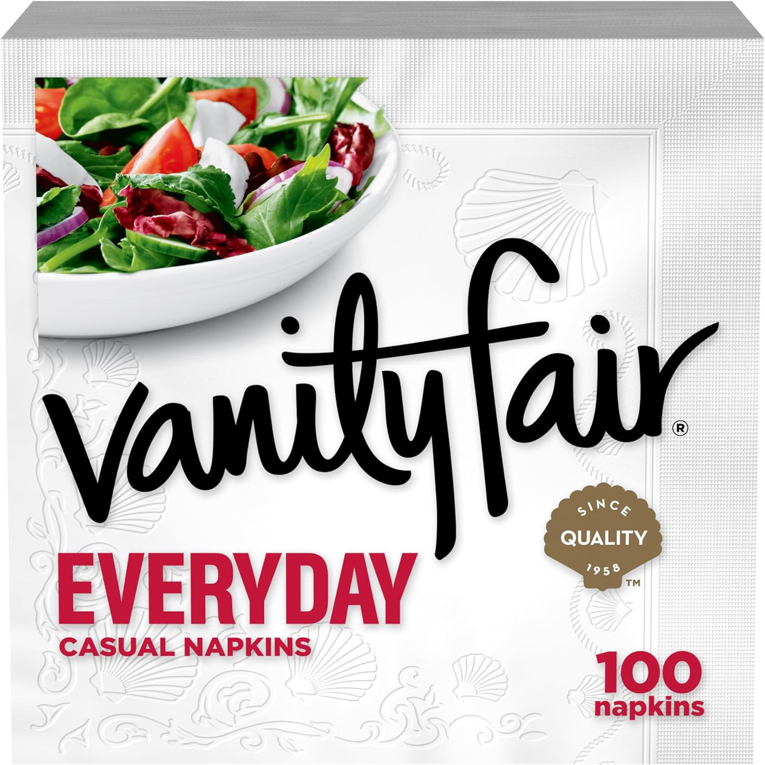 Vanity Fair Everyday Paper Napkins, 100 2-Ply Disposable Napkins