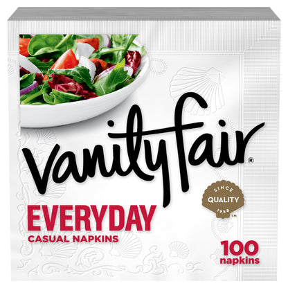 Vanity Fair Everyday Paper Napkins, 100 2-Ply Disposable Napkins