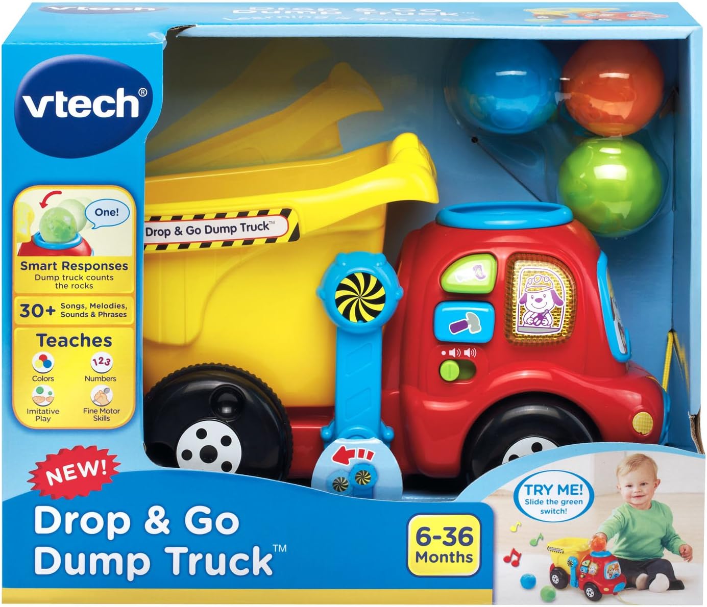 VTech Drop and Go Dump Truck, Yellow