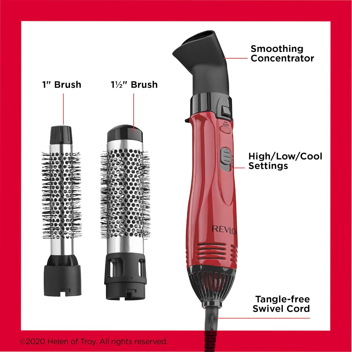 Revlon 1200W Perfect Style Hot Air Kit | Style, Curl, and Volumize, 3 Piece Set