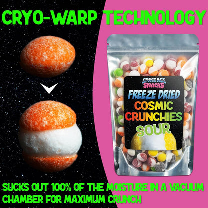 Premium Freeze Dried Sour Skittles - Cosmic Crunchies Dried Candy - Freetles Dry Candy for All Ages (4 Ounce)