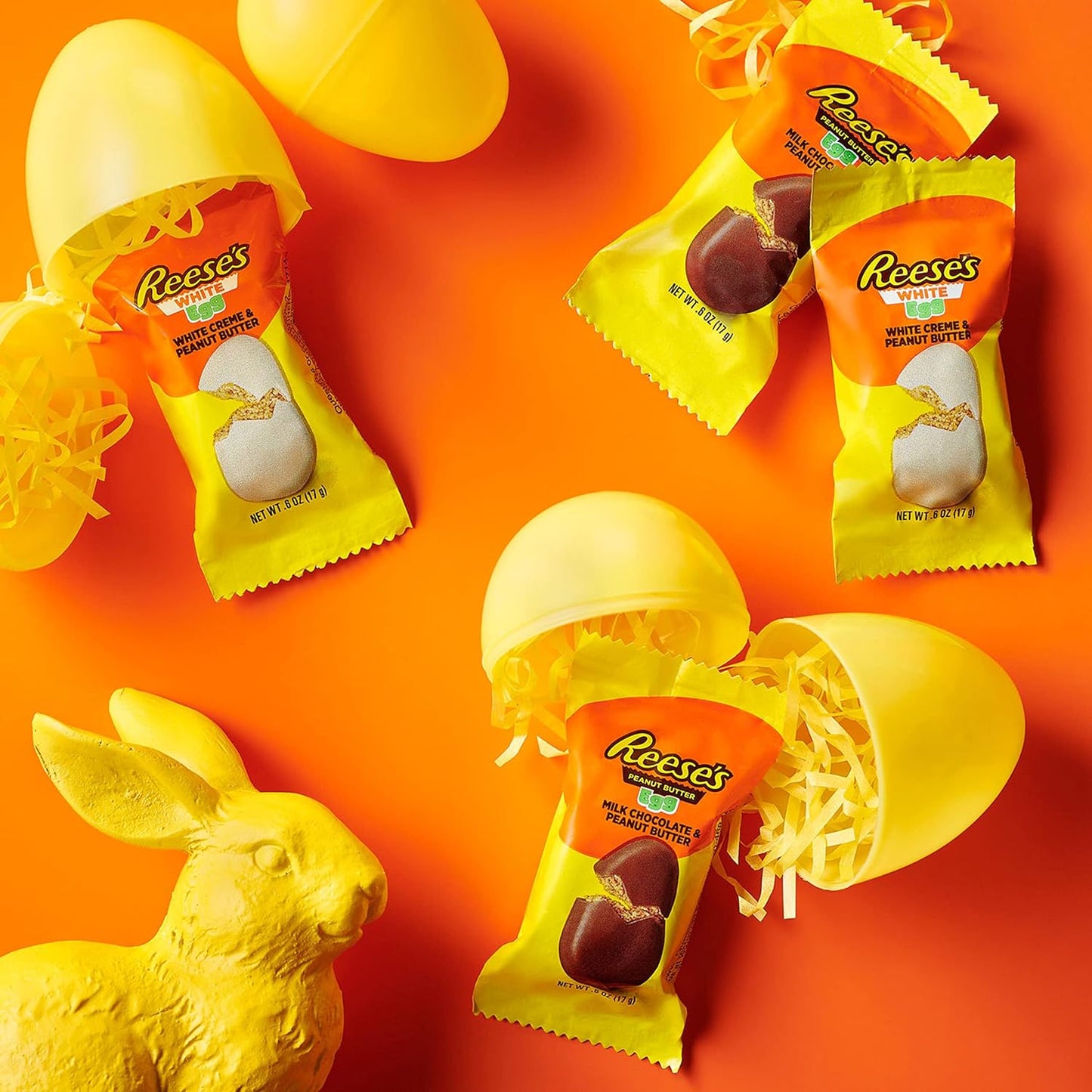 REESE'S Assorted Milk Chocolate, White Creme Peanut Butter Eggs, Easter Candy, 29.4 oz Bag