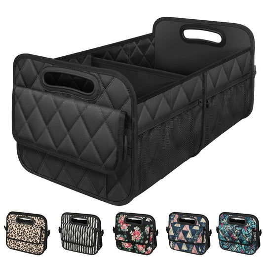 Deosk Car Trunk Organizer for SUV, Car Organizers and Storage with 6 Pocket, Car Accessories for Women/Men 50LWaterproof Polyester Trunk Organizer, Black