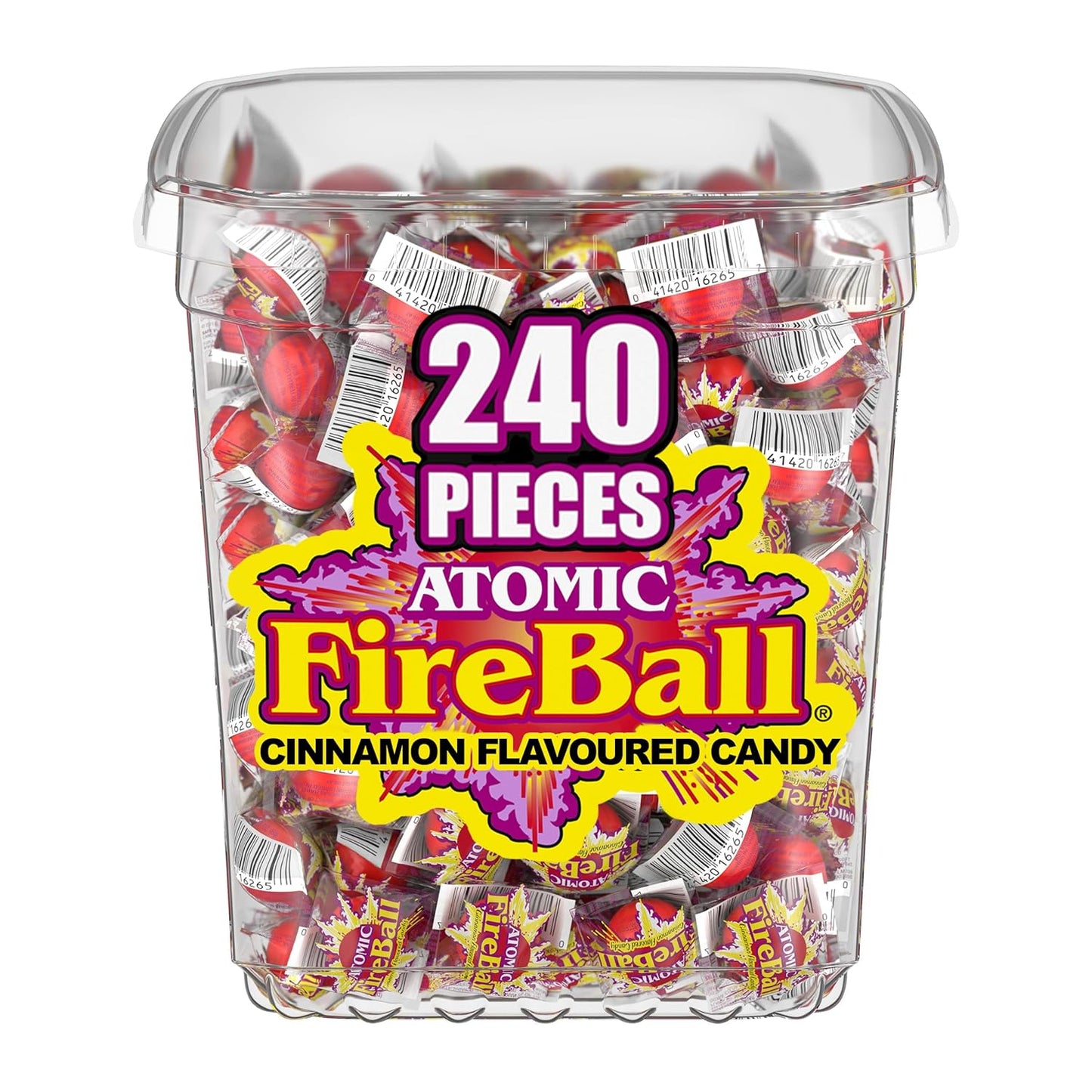 Wonka Atomic Fireball Jawbreakers , Cinnamon Flavor Individually Wrapped Candy, (240 Count)