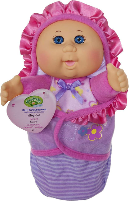 Cabbage Patch Kids Official, Newborn Baby Doll Girl - Comes with Swaddle Blanket and Unique Adoption Birth Announcement