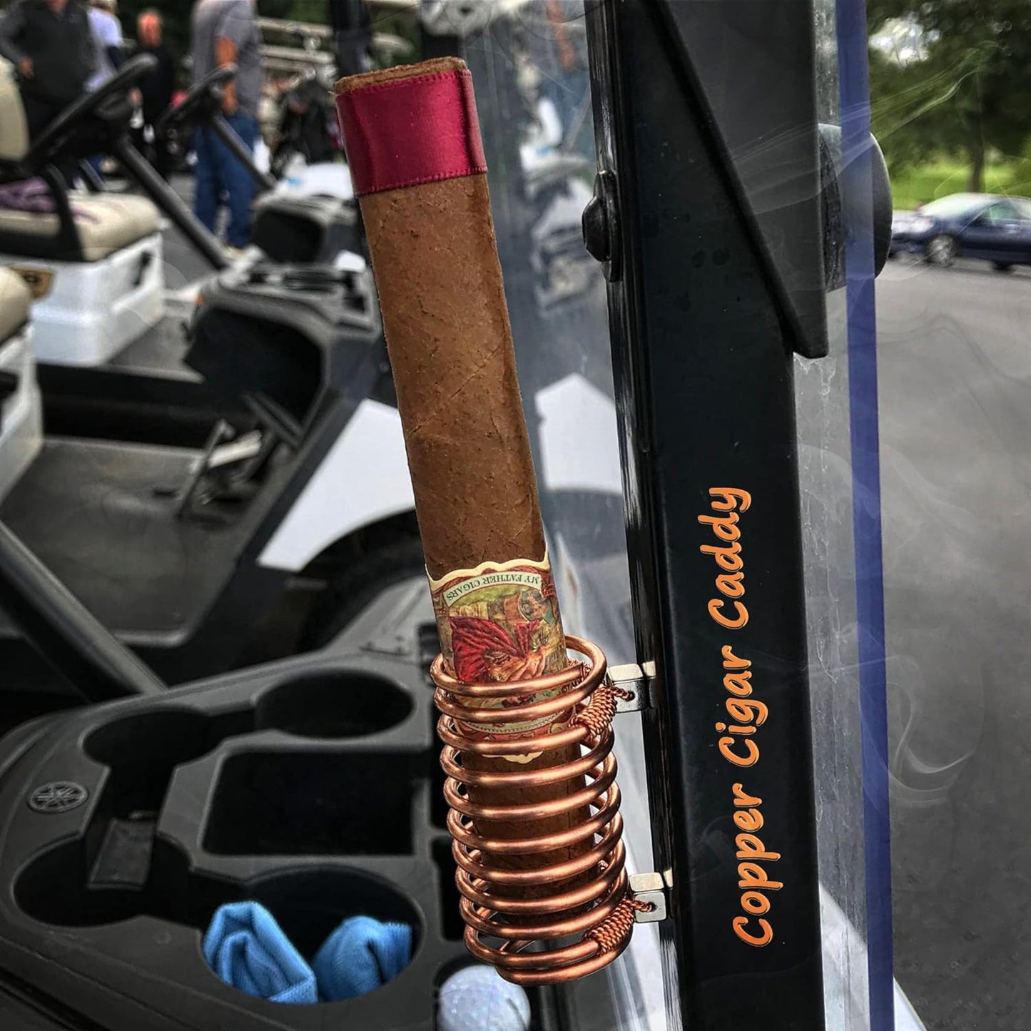 Cigar Holder for Golf Cart - Handmade Copper