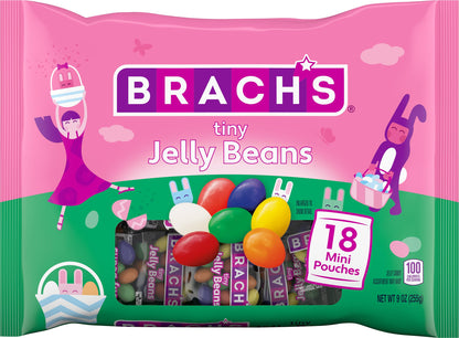 Brach's Tiny Jelly Bird Eggs, Jelly Beans for Easter Basket Stuffers, 18 Individually Wrapped Pouches