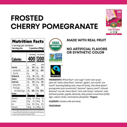 Nature's Path Organic Frosted Cherry Pomegranate Toaster Pastries, 11 Ounce (Pack of 1) Non-GMO, Made with Real Fruit