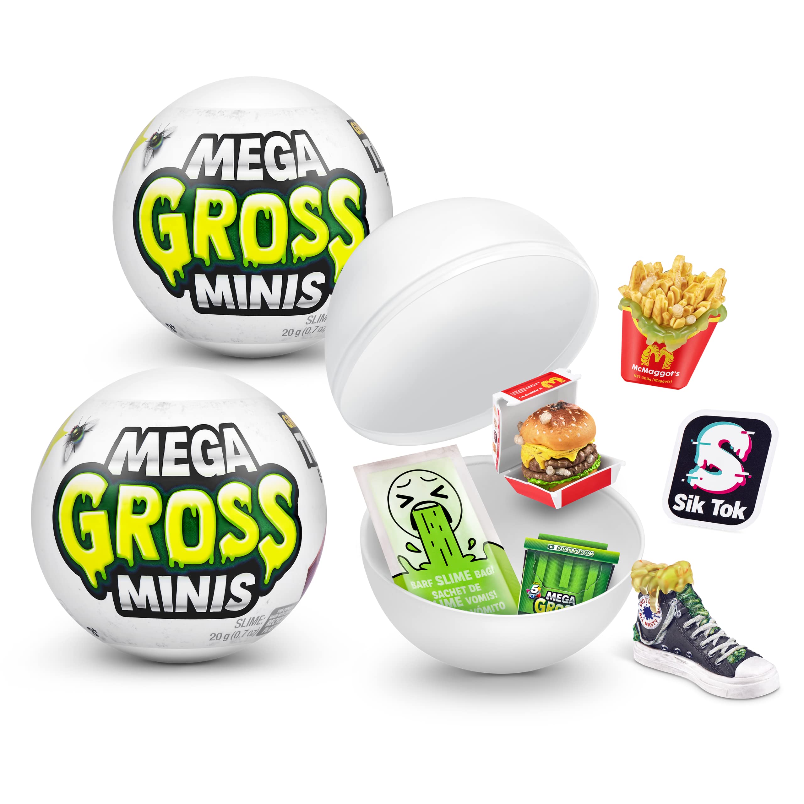 5 Surprise Mega Gross Minis by ZURU Boys Mystery Collectible Minis Brands Parody, Toys for Boys and Girls 3+, Halloween Toy