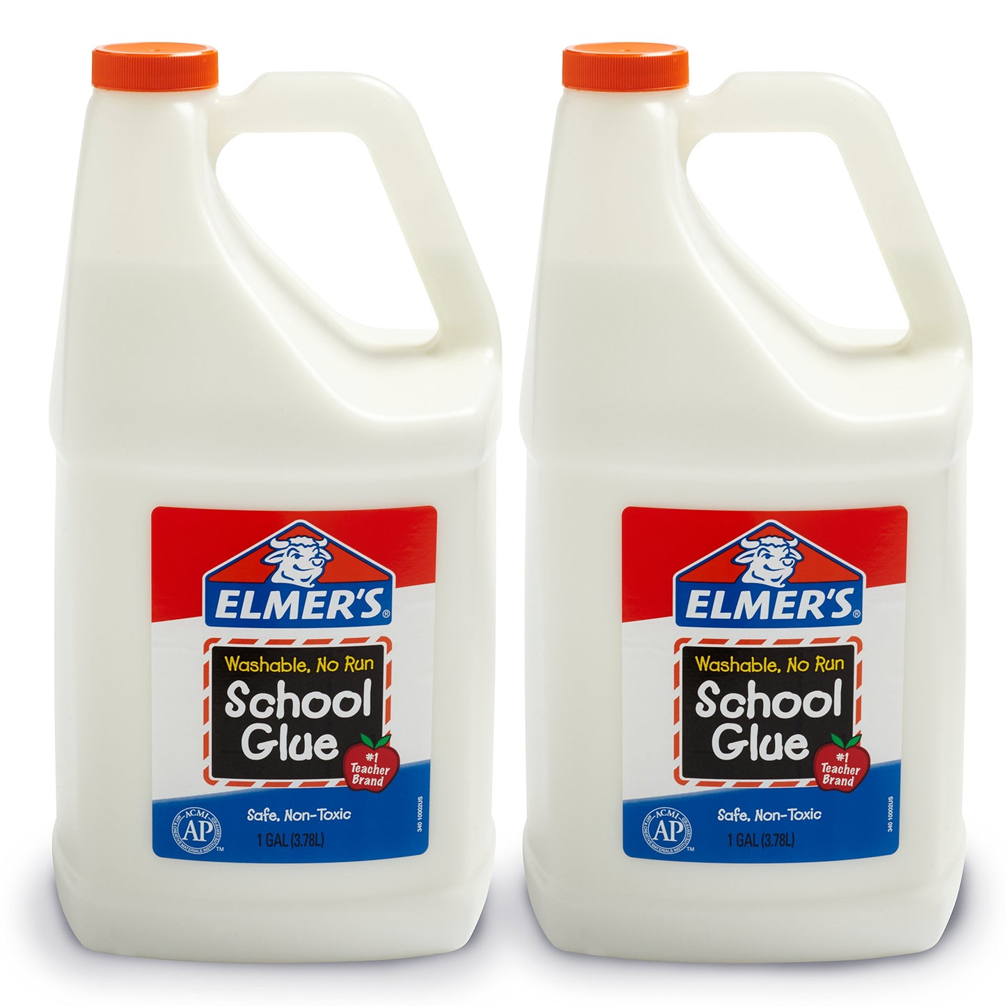 Elmer's Liquid School Glue, Washable, 1 Gallon, 2 Count