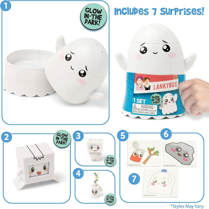 LankyBox Ghosty Glow Mystery Box Ghosty Mystery Box with 7 Exciting Toys to Discover Inside, Officially Licensed Merch