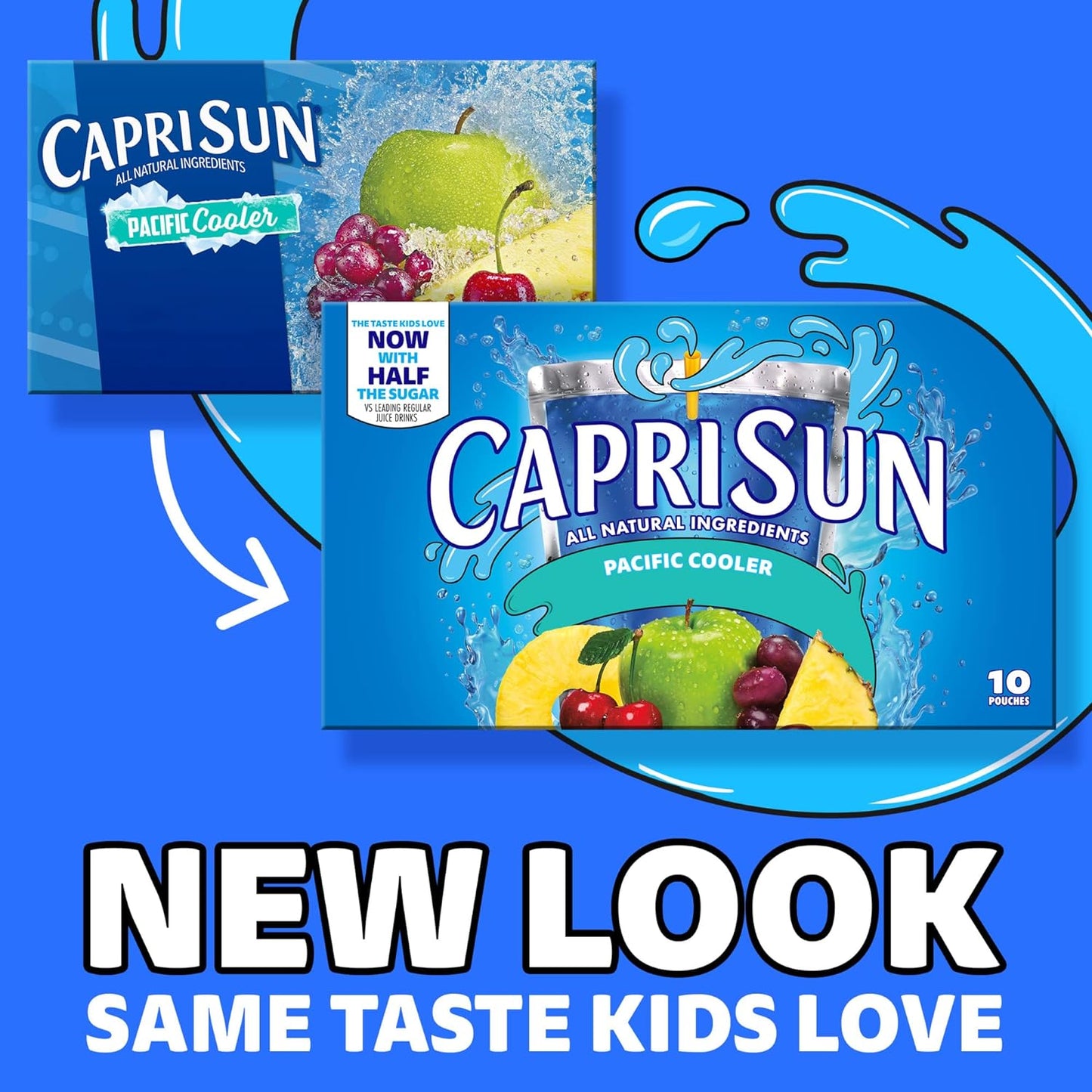 Capri Sun Pacific Cooler Mixed Fruit Naturally Flavored Kids Juice Drink Blend (10 ct Box, 6 fl oz Pouches)