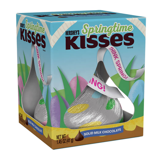 HERSHEY'S KISSES Springtime Solid Milk Chocolate Treat, Easter Candy, 1.45 oz Gift Boxes (12 Count)