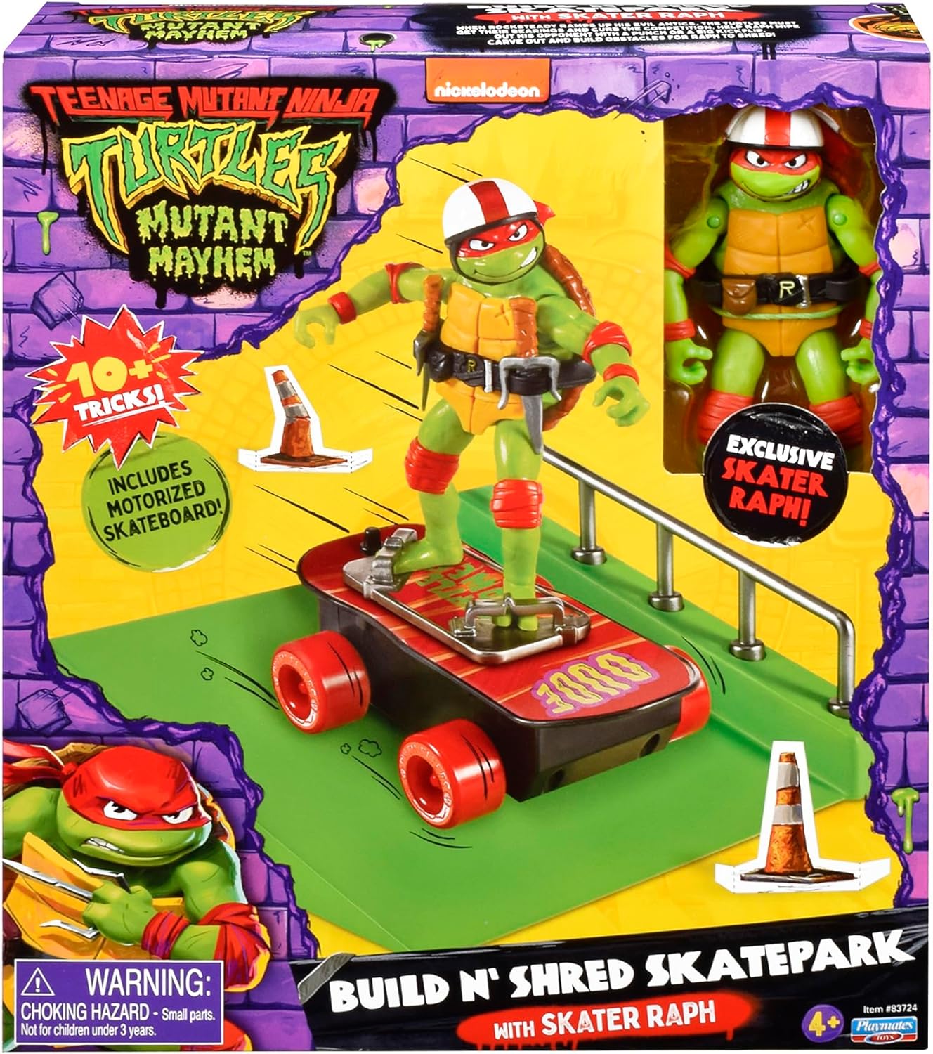 Teenage Mutant Ninja Turtles: Mutant Mayhem Raphael on a Skateboard with Accessories by Playmates Toys - Amazon Exclusive
