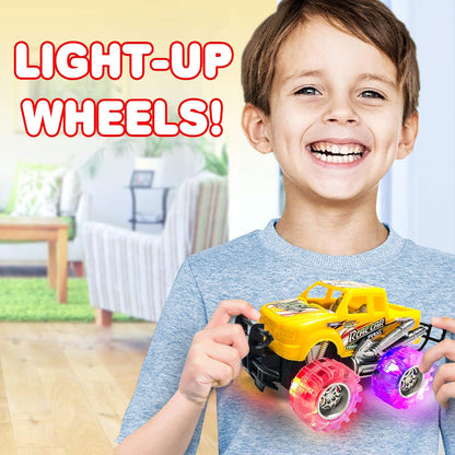 Light Up Monster Trucks for Boys and Girls, Toy Truck Set, Monster Trucks for Boys 3 4 5 6 7 8 Years Old, Toddler Monster Truck Toys, Light Up Trucks