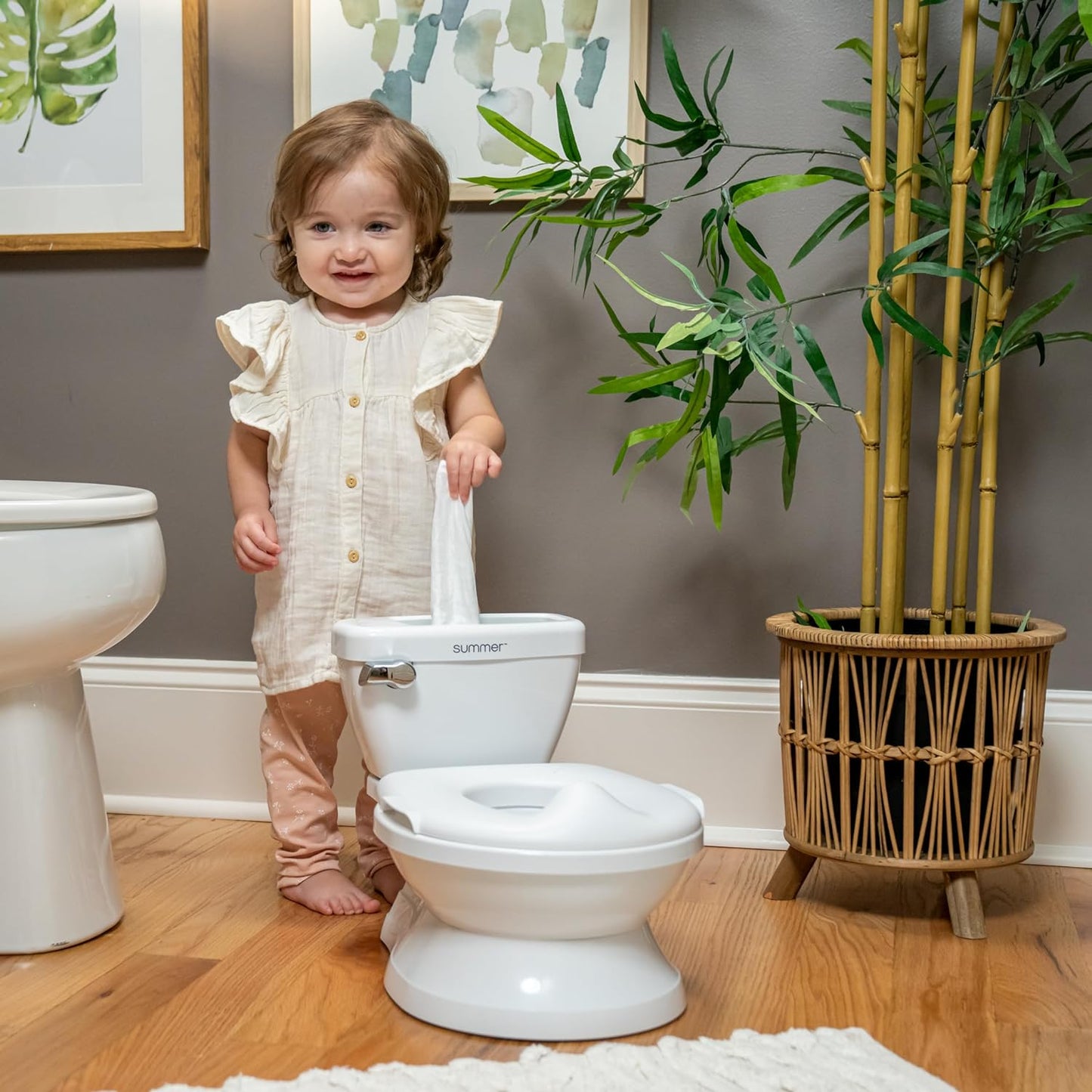 Summer Infant by Ingenuity My Size Potty Pro in White, Toddler Potty Training Toilet, Lifelike Flushing Sound, for Ages 18 Months, Up to 50 Pounds