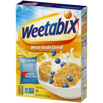 Weetabix Whole Grain Cereal Biscuits, Non-GMO Project Verified, Heart Healthy, Kosher, Vegan, 14 Oz Box