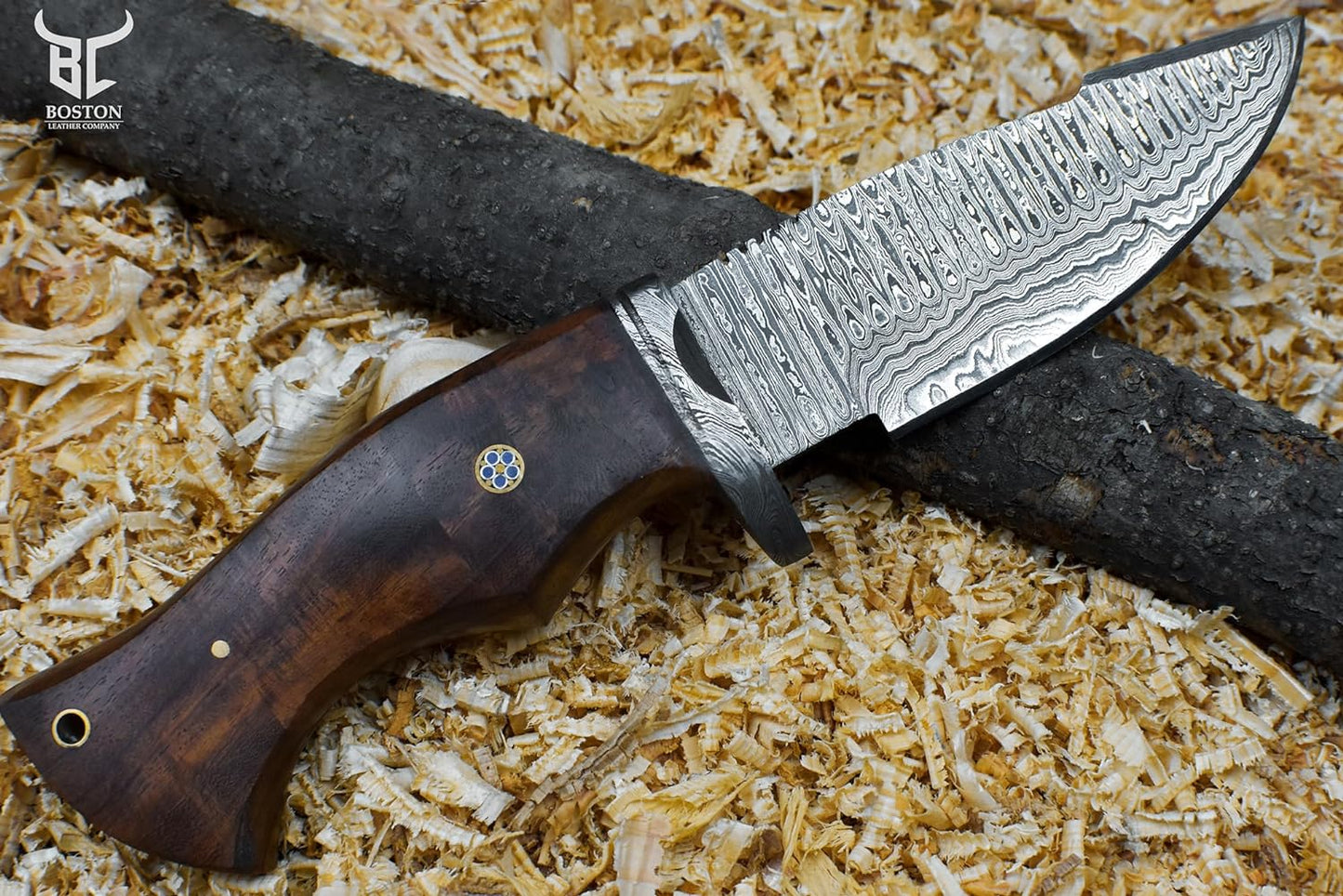 Custom Handmade Damascus Steel Hunting knife - Hand Forged Camping Knife - Gift For Him (A-096)