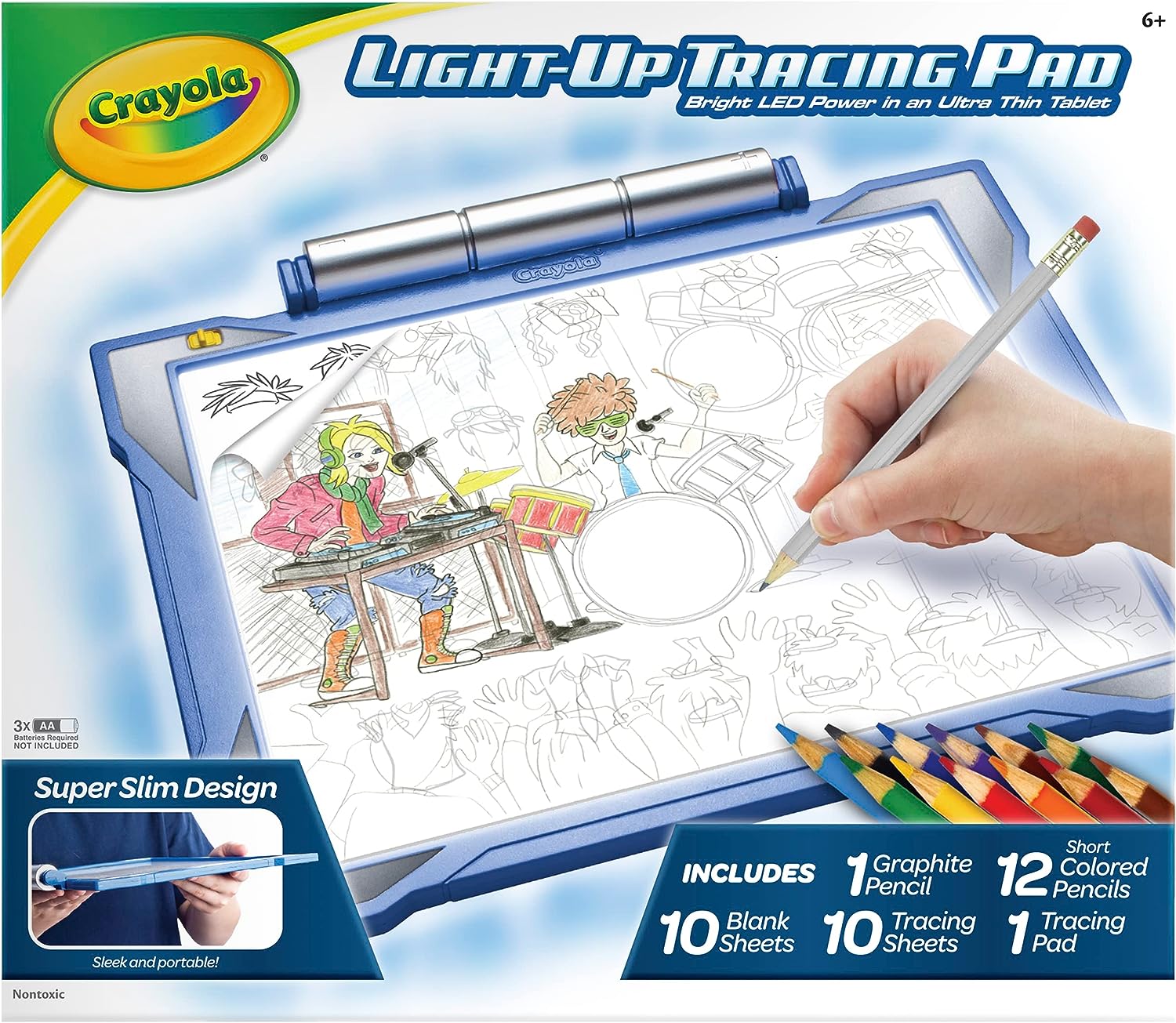 Crayola Light Up Tracing Pad - Blue, Tracing Light Box for Kids, Drawing Pad, Holiday Toys, Gifts for Boys and Girls, Ages 6+
