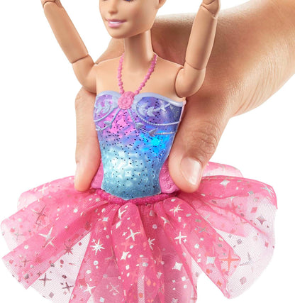 Barbie Dreamtopia Twinkle Lights Ballerina Doll with Blonde Hair & Light-Up Feature Wearing Royal Headband & Pink Tutu