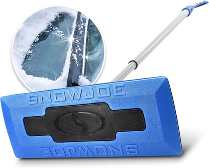 Snow Joe SJBLZD The Original 2-In-1 Telescoping Snow Broom + Ice Scraper w/18-Inch No-Scratch Foam Head, Closed Cell Foam for No Water Absorption, Blue