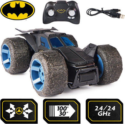 DC Comics, Batman Stunt Force Batmobile, Indoor Remote Control Car, Turbo Boost & Crazy Stunts, Collectible Super Hero Kids Toys for Boys and Girls 4+