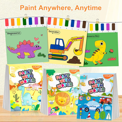 YPLUS Paint with Water Books for Toddlers, Watercolor Painting Paper for Kids Ages 1-3, 2-4, Art Craft Gift for Drawing with Brush, Animals