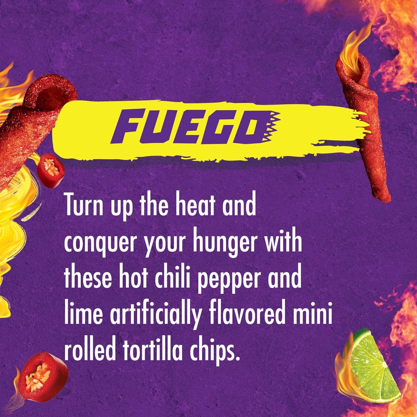 Takis Fuego Mini 25 pc / 1.23 oz Bite Size Multipack, Hot Chili Pepper & Lime Flavored Extreme Spicy Rolled Tortilla Chips